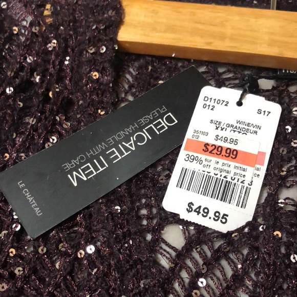 Le Chateau long sleeve purple sequin in size XXL - Picture 3 of 3